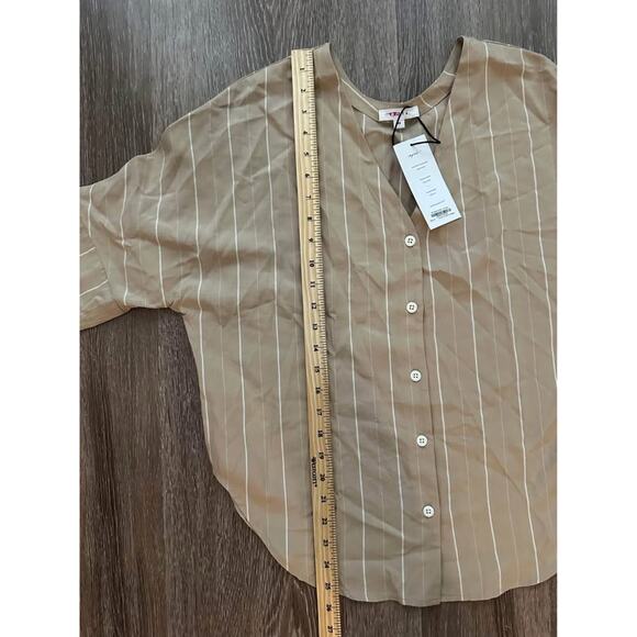 VETTA Capsule‎ Women’s Upcycled Slouchy Striped Minimalist Boyfriend Top NWT- XS - Picture 7 of 9